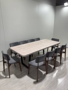 Стол кухонный обеденный прямоугольный дизайнерский под травертин THETABLE RU 120х80 16.1/2.1