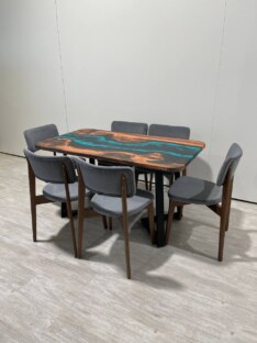 Стол кухонный обеденный прямоугольный дизайнерский лофт THETABLE RU 140х80 4.5/1.1