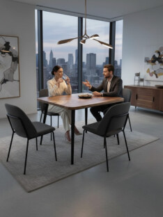 Стол кухонный обеденный квадратный дизайнерский лофт THETABLE 80х80 9.2/6.1