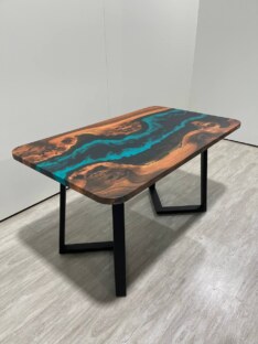 Стол кухонный обеденный прямоугольный дизайнерский лофт THETABLE RU 140х80 4.5/1.1