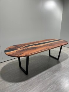 Стол кухонный обеденный овальный дизайнерский лофт THETABLE RU 250х100 5.8/2.1