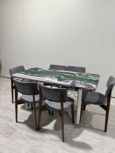 Стол кухонный обеденный прямоугольный дизайнерский лофт THETABLE RU 140х80 4.19/3.2