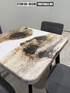 Стол кухонный обеденный квадратный дизайнерский лофт THETABLE RU 90х90 3.22/4.1 Стол кухонный обеденный квадратный дизайнерский лофт THETABLE RU 90х90 3.22/4.1