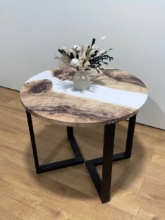 Стол кухонный обеденный круглый дизайнерский лофт THETABLE 80х32 3.22/3.1