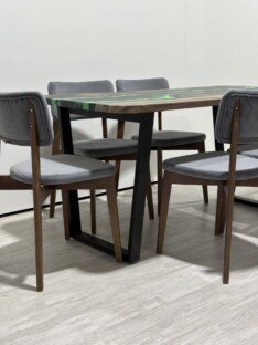 Стол кухонный обеденный прямоугольный дизайнерский лофт THETABLE RU 140х80 4.10/2.1