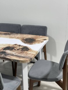 Стол кухонный обеденный прямоугольный дизайнерский лофт THETABLE RU 140х80 3.22/3.2