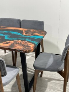 Стол кухонный обеденный прямоугольный дизайнерский лофт THETABLE RU 120х80 4.5/2.1