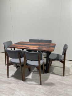 Стол кухонный обеденный прямоугольный дизайнерский лофт THETABLE RU 140х80 3.1/3.1