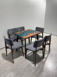 Стол кухонный обеденный прямоугольный дизайнерский лофт THETABLE RU 90х70 4.5/4.1