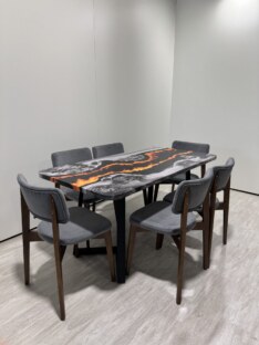 Стол кухонный обеденный прямоугольный дизайнерский лофт THETABLE RU 200х90 4.20/1.1