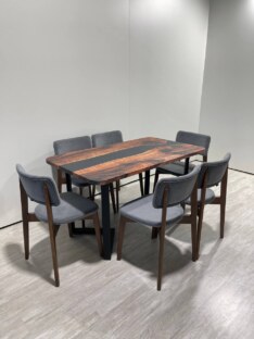 Стол кухонный обеденный прямоугольный дизайнерский лофт THETABLE RU 140х80 3.1/3.1
