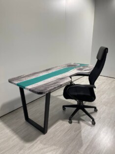 Стол компьютерный с вырезом дизайнерский лофт THETABLE RU 180х80 3.43/2.1