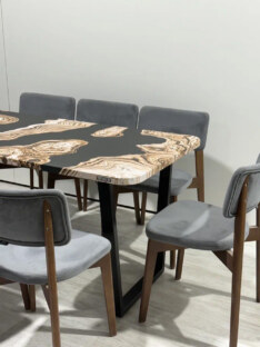 Стол кухонный обеденный прямоугольный дизайнерский лофт THETABLE RU 120х80 2.71/2.1