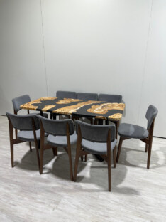 Стол кухонный обеденный прямоугольный дизайнерский лофт THETABLE RU 200х90 2.73/1.1