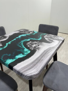 Стол кухонный обеденный квадратный дизайнерский лофт THETABLE RU 120х120 4.18/4.1