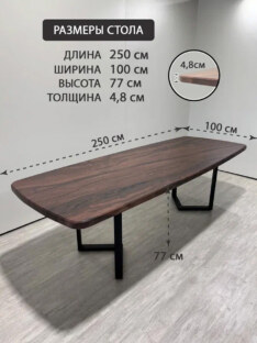 Стол кухонный обеденный евро дизайнерский лофт THETABLE RU 250х100 6.4/3.1