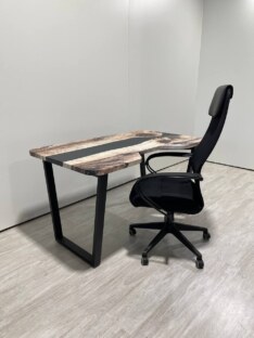 Стол компьютерный с вырезом дизайнерский лофт THETABLE RU 140х80 3.19/2.1