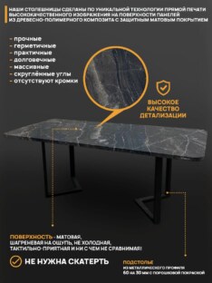 Стол кухонный обеденный прямоугольный дизайнерский лофт THETABLE RU 160х80 2.18/3.1 Стол кухонный обеденный прямоугольный дизайнерский лофт THETABLE RU 160х80 2.18/3.1