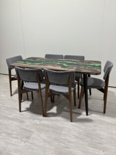 Стол кухонный обеденный прямоугольный дизайнерский лофт THETABLE RU 160х80 4.10/6.1