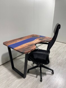 Стол компьютерный с вырезом дизайнерский лофт THETABLE 140х80 3.2/2.1