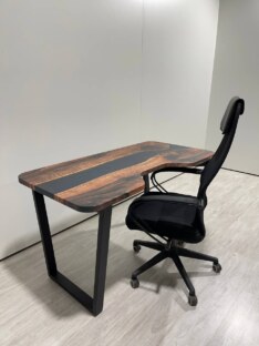 Стол компьютерный с вырезом дизайнерский лофт THETABLE RU 140х70 3.26/2.1