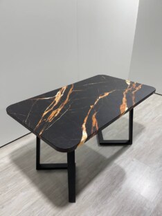 Стол кухонный обеденный прямоугольный дизайнерский лофт THETABLE RU 140х80 2.7/1.1