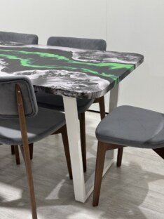 Стол кухонный обеденный прямоугольный дизайнерский лофт THETABLE RU 140х80 4.19/2.2