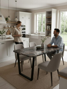 Стол кухонный обеденный прямоугольный дизайнерский лофт THETABLE RU 160х80 2.26/2.1