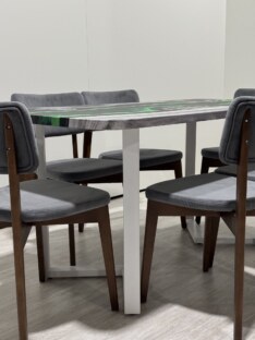 Стол кухонный обеденный прямоугольный дизайнерский лофт THETABLE RU 140х80 4.19/3.2