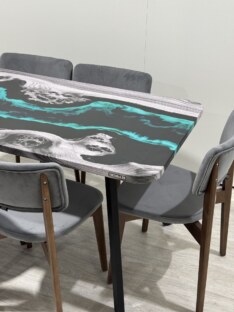 Стол кухонный обеденный прямоугольный дизайнерский лофт THETABLE RU 120х80 4.18/4.1