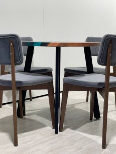 Стол кухонный обеденный круглый дизайнерский лофт THETABLE 80х32 4.5/4.1