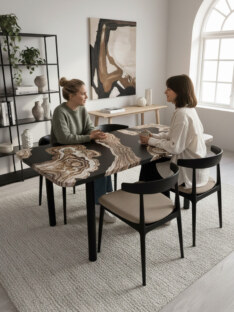 Стол кухонный обеденный прямоугольный дизайнерский лофт THETABLE RU 120х80 2.71/11.1