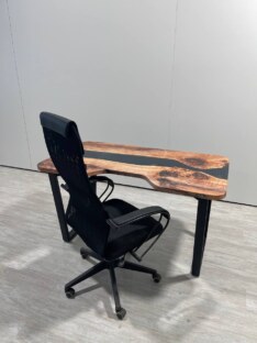 Стол компьютерный с вырезом дизайнерский лофт THETABLE RU 140х80 3.12/2.1 Стол компьютерный с вырезом дизайнерский лофт THETABLE RU 140х80 3.12/2.1