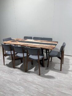 Стол кухонный обеденный прямоугольный дизайнерский лофт THETABLE RU 250х100 3.25/1.1