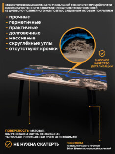 Стол кухонный обеденный прямоугольный дизайнерский лофт THETABLE RU 160х80 4.12/4.1