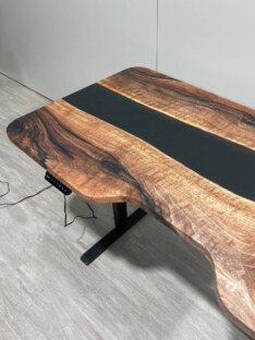 Стол письменный с подъемным механизмом и вырезом дизайнерский лофт THETABLE RU 180х80 3.8/14.1 Стол письменный с подъемным механизмом и вырезом дизайнерский лофт THETABLE RU 180х80 3.8/14.1