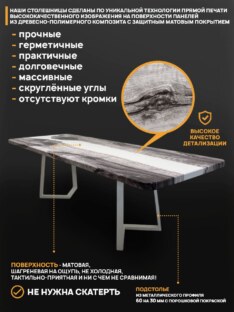 Стол кухонный обеденный прямоугольный дизайнерский лофт THETABLE RU 250х100 3.23/1.2 Стол кухонный обеденный прямоугольный дизайнерский лофт THETABLE RU 250х100 3.23/1.2