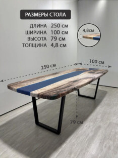 Стол кухонный обеденный евро дизайнерский лофт THETABLE RU 250х100 3.32/2.1