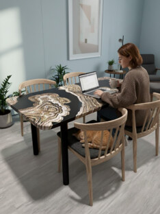 Стол кухонный обеденный прямоугольный дизайнерский лофт THETABLE RU 120х80 2.71/11.1