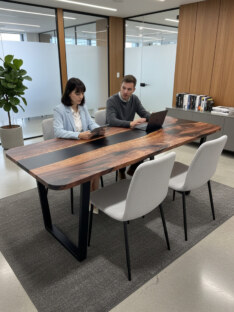 Стол кухонный обеденный прямоугольный дизайнерский лофт THETABLE RU 220х90 3.1/2.1