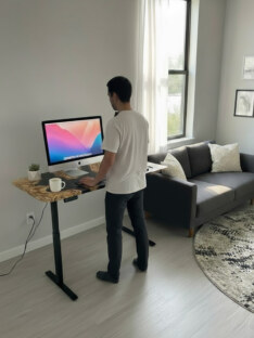 Стол компьютерный с подъемным механизмом дизайнерский лофт THETABLE 180х80 2.73/14.1