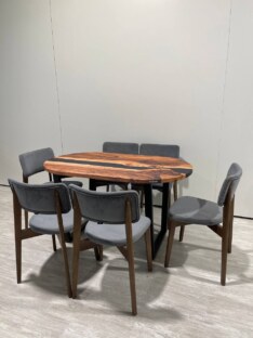 Стол кухонный обеденный овальный дизайнерский лофт THETABLE 140х80 5.8/2.1