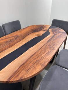 Стол кухонный обеденный овальный дизайнерский лофт THETABLE 140х80 5.8/2.1