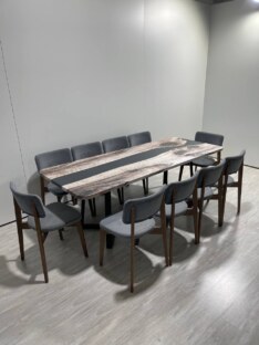 Стол кухонный обеденный прямоугольный дизайнерский лофт THETABLE RU 220х90 3.30/1.1