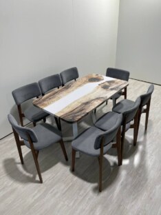Стол кухонный обеденный прямоугольный дизайнерский лофт THETABLE RU 140х80 3.22/1.2