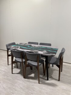 Стол кухонный обеденный прямоугольный дизайнерский лофт THETABLE RU 140х80 4.18/6.1