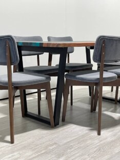 Стол кухонный обеденный прямоугольный дизайнерский лофт THETABLE RU 140х80 4.5/2.1