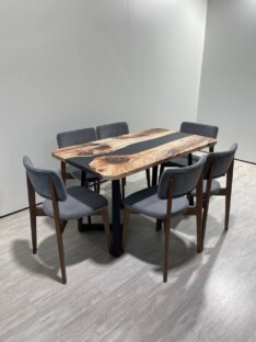 Стол кухонный обеденный прямоугольный дизайнерский лофт THETABLE RU 140х80 3.25/1.1