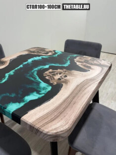 Стол кухонный обеденный квадратный дизайнерский лофт THETABLE RU 100х100 4.13/4.1 Стол кухонный обеденный квадратный дизайнерский лофт THETABLE RU 100х100 4.13/4.1