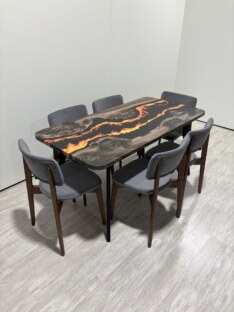 Стол кухонный обеденный прямоугольный дизайнерский лофт THETABLE RU 120х80 4.11/4.1